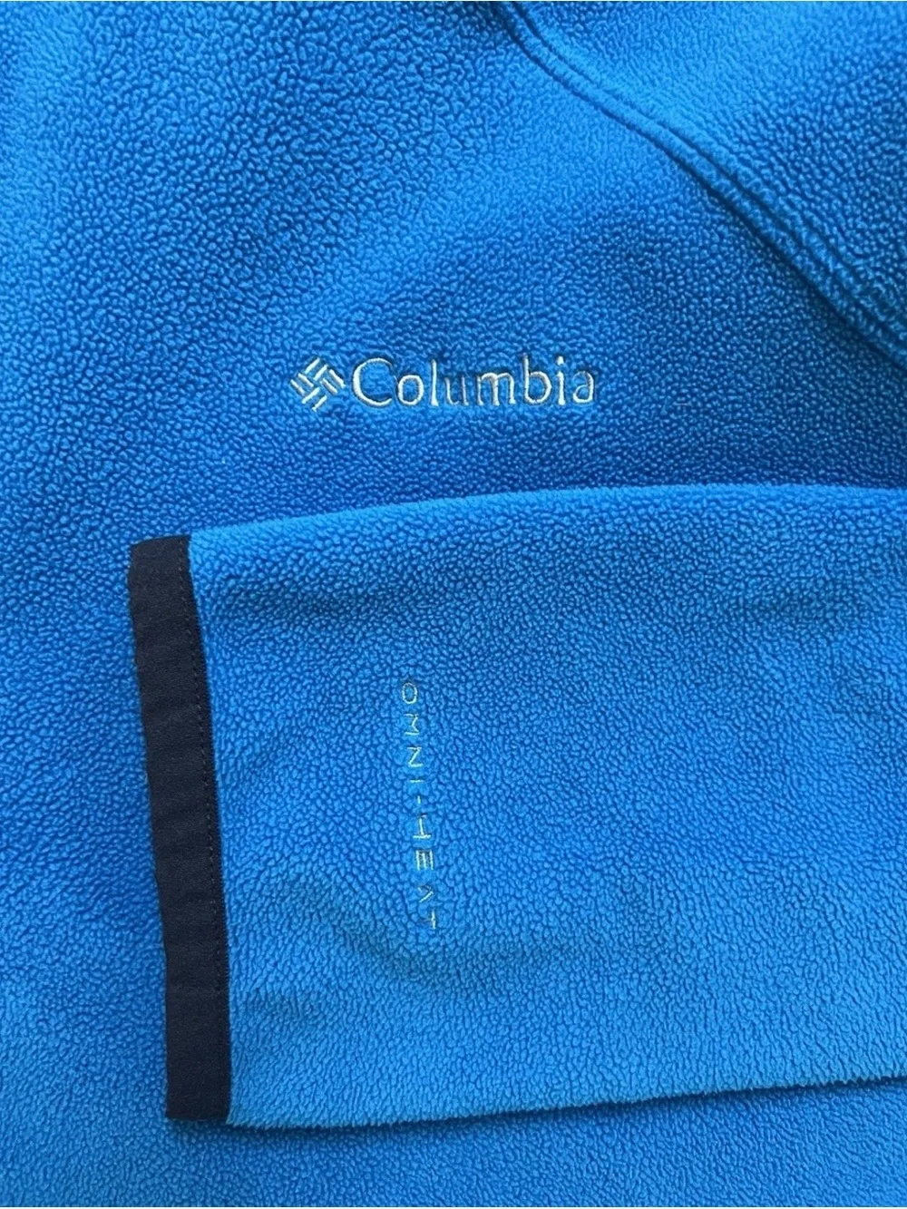 Columbia Men's Blue and Black Quarter-Zip Fleece Pullover